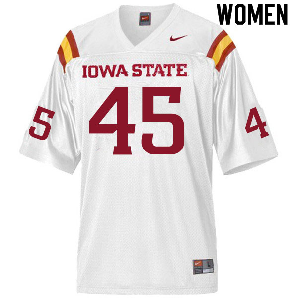 Women #45 Corey Suttle Iowa State Cyclones College Football Jerseys Sale-White